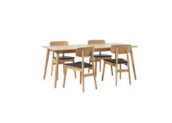 Svetainės baldai | Skandinaviško stiliaus pietų stalas, ištraukiamas virtuvės, valgomojo, svetainės stalas BA2 - natūralus ąžuolas