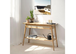 BARRALI 5 NATŪRALUS ĄŽUOLAS skandinaviško stiliaus konsolė - staliukas, svetainei, miegamajam, valgomajam, biurui, prieškambariui
