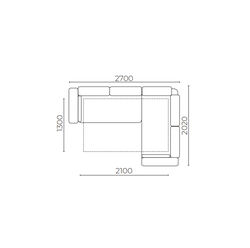 Svetainės baldai | ATLANTIC MAX 270, MAGRĖS BALDAI minkštas miegamas kampas su patalynės dėže svetainei, valgomajam, biurui