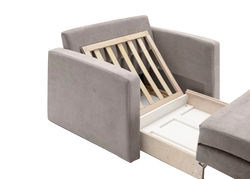 Svetainės baldai | LAURA minkštas patogus fotelis su miegamouoju mechanizmu svetainei, valgomajam, biurui MAGRĖS BALDAI