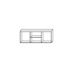 RUMBA13 svetainės baldų komplektas: TV staliukas, spinta, spintelė, lentyna, san marino, crem