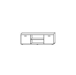 RUMBA13 svetainės baldų komplektas: TV staliukas, spinta, spintelė, lentyna, san marino, crem