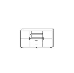 RUMBA16 svetainės baldų komplektas: TV staliukas, komoda, spintelė, lentyna, kavos staliukas, slyva, grafitas