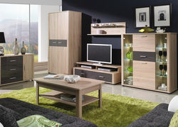 Svetainės baldai | LILA9 svetainės baldų komplektas: TV staliukas, komoda, spintelė, lentyna, kavos staliukas