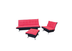 FLIPAS-9 minkštų baldų komplektas: miegama sofa - lova, fotelis, pufas