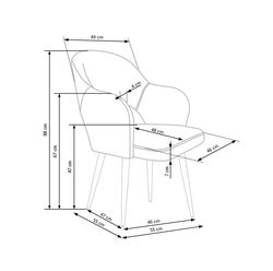 H23 TAMSIAI PILKA kėdė - krėslas valgomajam, virtuvei, svetainei, pietų, virtuvės stalui
