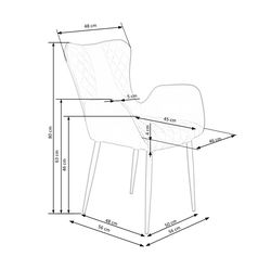 H35 TAMSIAI ŽALIA kėdė - krėslas valgomajam, virtuvei, svetainei, pietų, virtuvės stalui
