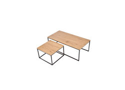Svetainės baldai | ALABAMA modernaus industrinio stiliaus kavos staliukai, staliukų rinkinys svetainei, valgomajam, biurui