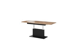 BILAS stalas transformeris, kavos staliukas, pietų stalas svetainei, valgomajam, ąžuolas wotan, juoda