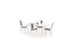 FREDAS pietų stalas, ištraukiamas virtuvės, valgomojo, svetainės stalas, baltas