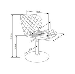 MATRICA2 BALTA-JUODA modernaus dizaino reguliuojamo aukščio baro kėdė virtuvei, svetainei, valgomajam