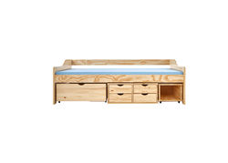 Vaiko kambario baldai | MAKSAS2 natūralios medienos vaikiška lova su stalčiais vaikų, jaunuolio kambariui