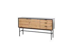 Svetainės baldai | MARKAS KM-1 moderni industrinio stiliaus komoda su stalčiais ir durelėmis svetainei, valgomajam, biurui