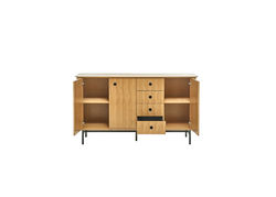 MARTA KM-1 industrinio stiliaus komoda su stalčiais ir durelėmis svetainei, miegamojo, valgomojo kambariui, biurui