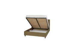 Miegamojo baldai | SUZANA modernaus dizaino dvigulė, minkšta lova su patalynės dėžė miegamojo kambariui, lietuviškas gaminys