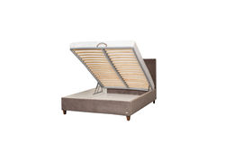 FIORA elegantiška dvigulė minkšta lova su patalynės dėže miegamojo kambariui