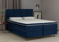 Miegamojo baldai | VERONA kontinentinė lova su patalynės dėže, vidutinio kietumo moderni dvigulė lova miegamojo kambariui