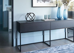 Svetainės baldai | HARRISON 2ST 165, GRAFŲ BALDAI skandinaviško stiliaus komoda su 2 stalčiais, stalas-konsolė svetainei, valgomajam, biurui