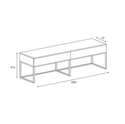 Svetainės baldai | HARRISON 2ST 220, GRAFŲ BALDAI skandinaviško stiliaus komoda su 2 stalčiais, stalas-konsolė svetainei, valgomajam, biurui 