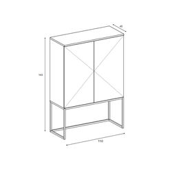 Svetainės baldai | HARRISON 2D, GRAFŲ BALDAI skandinaviško stiliaus spintelė su durelėmis svetainei, valgomojo kambariui, biurui
