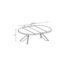 BOND138-238, GRAFŲ BALDAI padidinamas pietų stalas, ištraukiamas virtuvės, valgomojo stalas svetainei, valgomajam