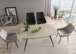 Svetainės baldai | Minkštas foteliukas, kėdė virtuvei, svetainei, valgomajam S5 ŠVIESIAI PILKA