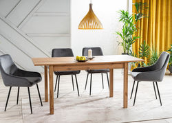 Svetainės baldai | Minkšta kėdė, krėslas, foteliukas svetainei, valgomajam, virtuvei S5 PILKA