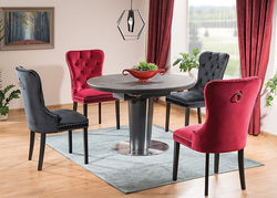 Svetainės baldai | Minkšta kėdė, foteliukas, krėslas valgomajam, virtuvei, svetainei, pietų, virtuvės stalui S9 JUODA