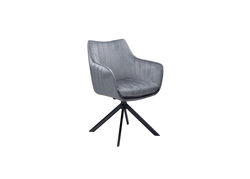 S10 PILKA kėdė, minkštas besisukantis foteliukas, krėslas virtuvei, svetainės, valgomojo kambariui