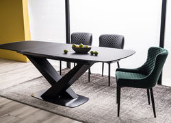 S13 JUODA kėdė, minkštas foteliukas, pietų stalui, svetainei, valgomajam, virtuvei 