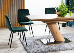 S16 ŽALIA kėdė pietų stalui, minkšta kėdė virtuvei, svetainei, krėslas valgomajam