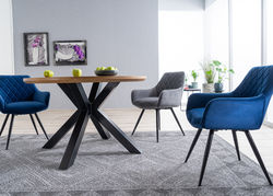 Svetainės baldai | S17 PILKA minkštas foteliukas, kėdė virtuvei, krėslas svetainei, valgomajam