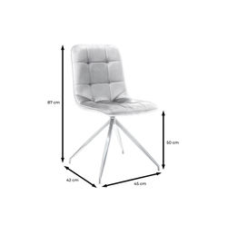Svetainės baldai | S26 PILKA minkšta kėdė metalinėmis kojelėmis virtuvei, svetainei, valgomojo kambariui, pietų stalui 