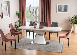 Svetainės baldai | S28 PILKA minkšta, švelni, patogi kėdė valgomojo, svetainės kambariui, virtuvei, pietų stalui