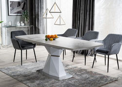 Svetainės baldai | S30 PILKA minkšta kėdė foteliukas valgomajam, virtuvei, svetainei, pietų, virtuvės stalui