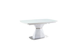 KORIS ištraukiamas pietų stalas, padidinamas stalas virtuvei, svetainei, valgomajam, baltas stiklas