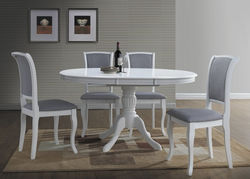 VILIJA BALTAS stalas su praplėtimu virtuvei, klasikinio dizaino padidinamas stalas svetainei, valgomojo kambariui