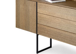 RAVELLO 2/2D3ST, GBF modernaus dizaino komoda su 2 durelėmis ir 3 stalčiais svetainei, miegamajam, valgomojo kambariui