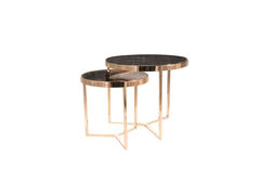 LIJANA II modernaus dizaino kavos staliukai, apvalūs žurnaliniai staliukai svetainei, valgomojo kambariui, biurui, auksinės kojelės
