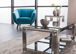 LIZA A modernaus stiliaus kavos staliukas su lentyna svetainei, valgomojo kambariui, biurui 