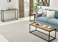 Svetainės baldai | MINERVA C modernaus industrinio stiliaus konsolė miegamajam, stalas-konsolė svetainei, valgomojo kambariui