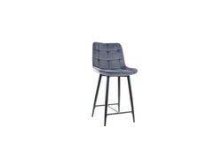 S37 TAMSIAI PILKA baro kėdė, minkšta kėdė virtuvei, svetainės, valgomojo kambariui