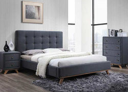 LISABONA160 PILKA skandinaviško stiliaus dvigulė miegamojo kambario lova