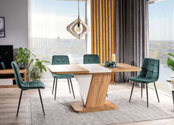 KROKUVA modernaus dizaino ištraukiamas virtuvės stalas, praplėčiamas stalas svetainei, valgomojo kambariui
