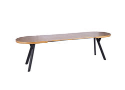 DEMETRA II industrinio stiliaus pietų stalas su praplėtimu, padidinamas stalas virtuvei, svetainei, valgomajam