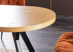 DEMETRA II industrinio stiliaus pietų stalas su praplėtimu, padidinamas stalas virtuvei, svetainei, valgomajam