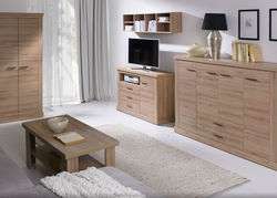 Svetainės baldai | AMANDA17 svetainės baldų komplektas: spinta, komoda, TV staliukas, kavos staliukas, pakabinama lentyna