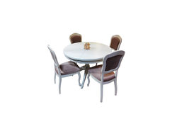 ELDA9+ELDA10 klasikinio stiliaus valgomojo baldų komplektas: stalas + 4 kėdės