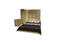 ULA miegamojo baldų kolekcija: dvigulė lova, spinta, kampinė spinta, komoda