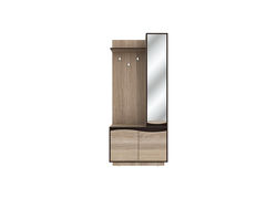 GENUJA SONOMA/VENGĖ klasikinio stiliaus prieškambario komplektas, kabykla rūbams, veidrodis
